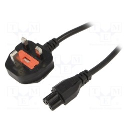 1 pcs x SUNNY - C5G18 - Cable, 3G0.75mm2, BS 1363 (G) plug,IEC C5 female, PVC, 1.8m, 2.5A