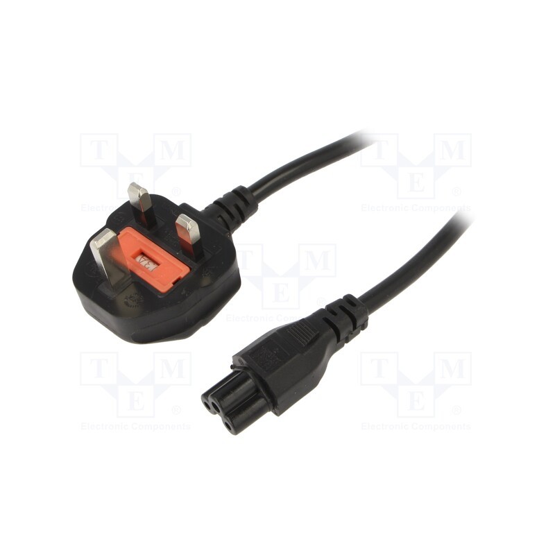 1 pcs x SUNNY - C5G18 - Cable, 3G0.75mm2, BS 1363 (G) plug,IEC C5 female, PVC, 1.8m, 2.5A