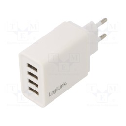 1 pcs x LOGILINK - PA0211W - Power supply: switched-mode, plug, 5VDC, 4.8A, 24W, Plug: EU, white