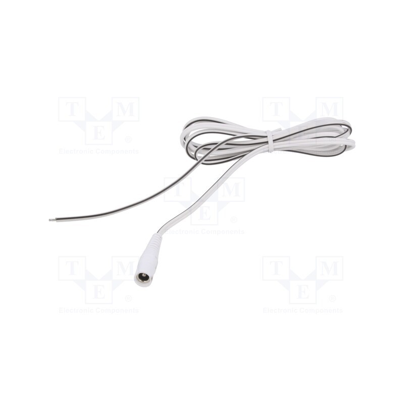 1 pcs x WEST POL - S25-TT-T050-150WH - Cable, 2x0.5mm2, wires,DC 5,5/2,5 socket, straight, white, 1.5m