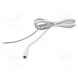 1 pcs x WEST POL - S25-TT-T050-050WH - Cable, 2x0.5mm2, wires,DC 5,5/2,5 socket, straight, white, 0.5m