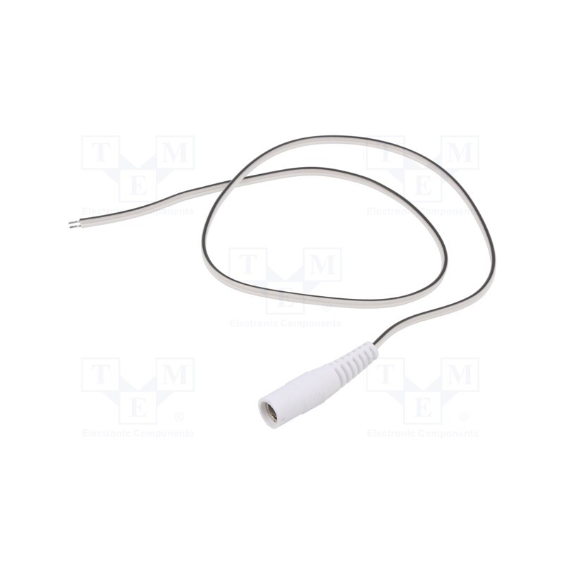 1 pcs x WEST POL - S25-TT-T035-050WH - Cable, 2x0.35mm2, wires,DC 5,5/2,5 socket, straight, white, 0.5m