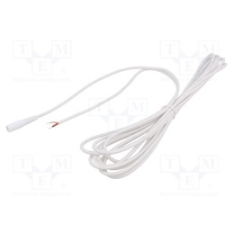 1 pcs x WEST POL - S25-TT-C100-500WH - Cable, 1x1mm2, wires,DC 5,5/2,5 socket, straight, white, 5m