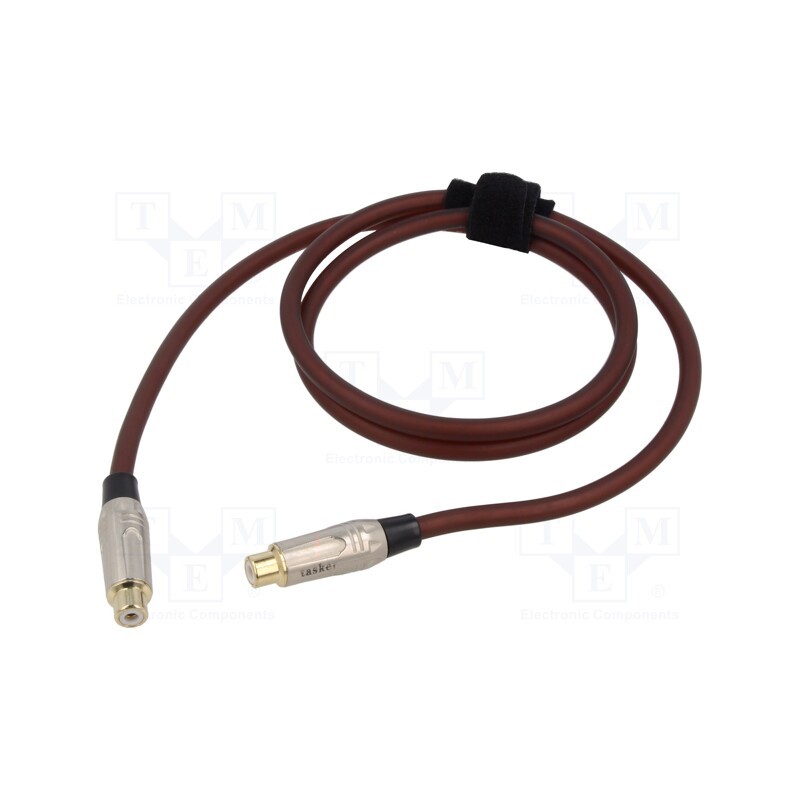 1 pcs x TASKER - TK521PSF-TB - Cable, RCA socket,both sides, 1m, Plating: gold-plated, brown