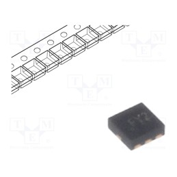 3 pcs x ALPHA & OMEGA SEMICONDUCTOR - AOZ8001DI - Diode: TVS array, 6.6V, 5A, DFN6, Features: ESD protection, Ch: 2