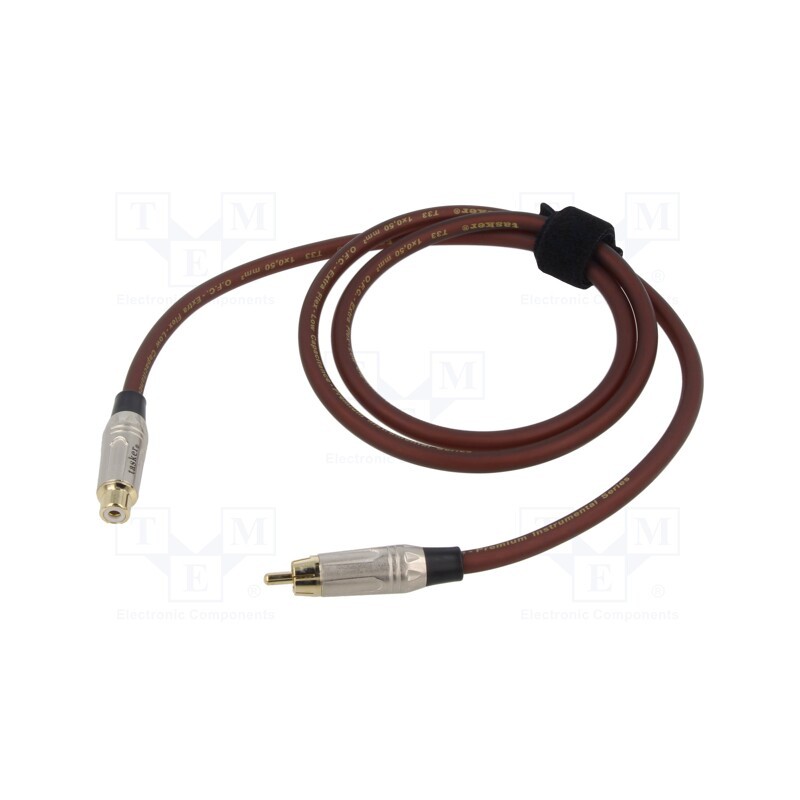 1 pcs x TASKER - TK511PSF-TB - Cable, RCA socket,RCA plug, 1m, Plating: gold-plated, brown