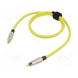 1 pcs x TASKER - TK511PSF-G - Cable, RCA socket,RCA plug, 1m, Plating: gold-plated, yellow