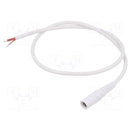 1 pcs x WEST POL - S25-TT-C100-050WH - Cable, 1x1mm2, wires,DC 5,5/2,5 socket, straight, white, 0.5m