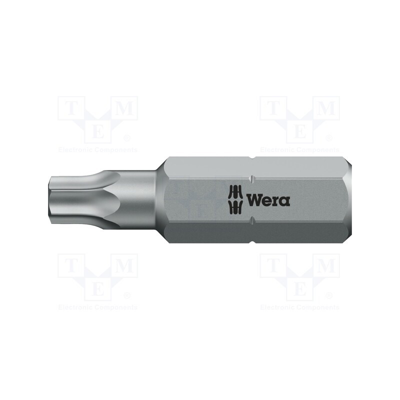 1 pcs x WERA - 5066496001 - Screwdriver bit, Torx®, TX09, Overall len: 25mm
