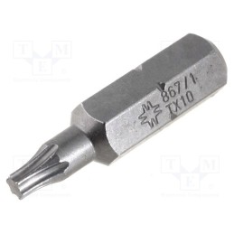 1 pcs x WERA - 5066485001 - Screwdriver bit, Torx®, TX10, Overall len: 25mm