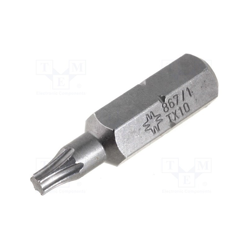 1 pcs x WERA - 5066485001 - Screwdriver bit, Torx®, TX10, Overall len: 25mm