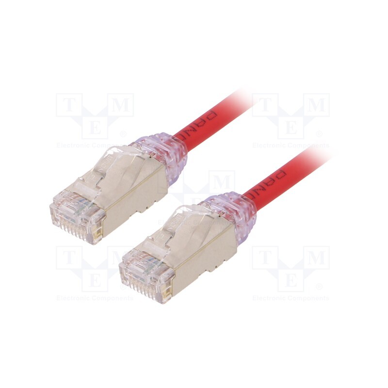 1 pcs x PANDUIT - STP28X2MRD - Patch cord, F/UTP,TX6A-28™, 6a, solid, Cu, LSZH, red, 2m, 28AWG
