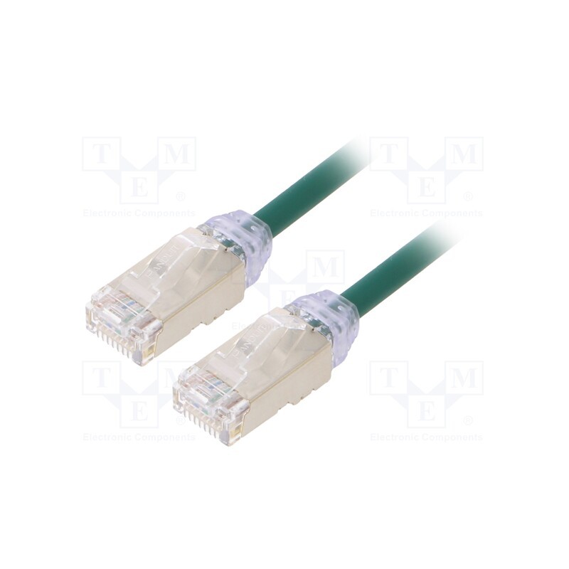 1 pcs x PANDUIT - STP28X1MGR - Patch cord, F/UTP,TX6A-28™, 6a, solid, Cu, LSZH, green, 1m, 28AWG