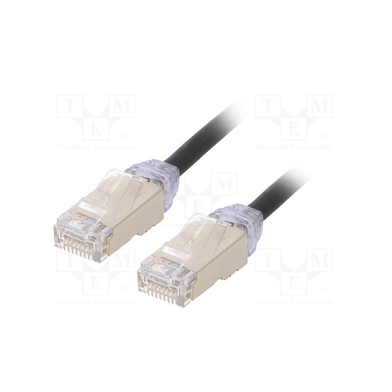 1 pcs x PANDUIT - STP28X1MBL - Patch cord, F/UTP,TX6A-28™, 6a, solid, Cu, LSZH, black, 1m, 28AWG
