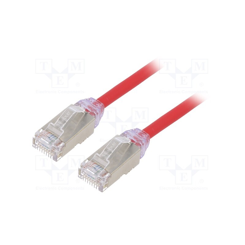 1 pcs x PANDUIT - STP28X0.5MRD - Patch cord, F/UTP,TX6A-28™, 6a, solid, Cu, LSZH, red, 0.5m, 28AWG