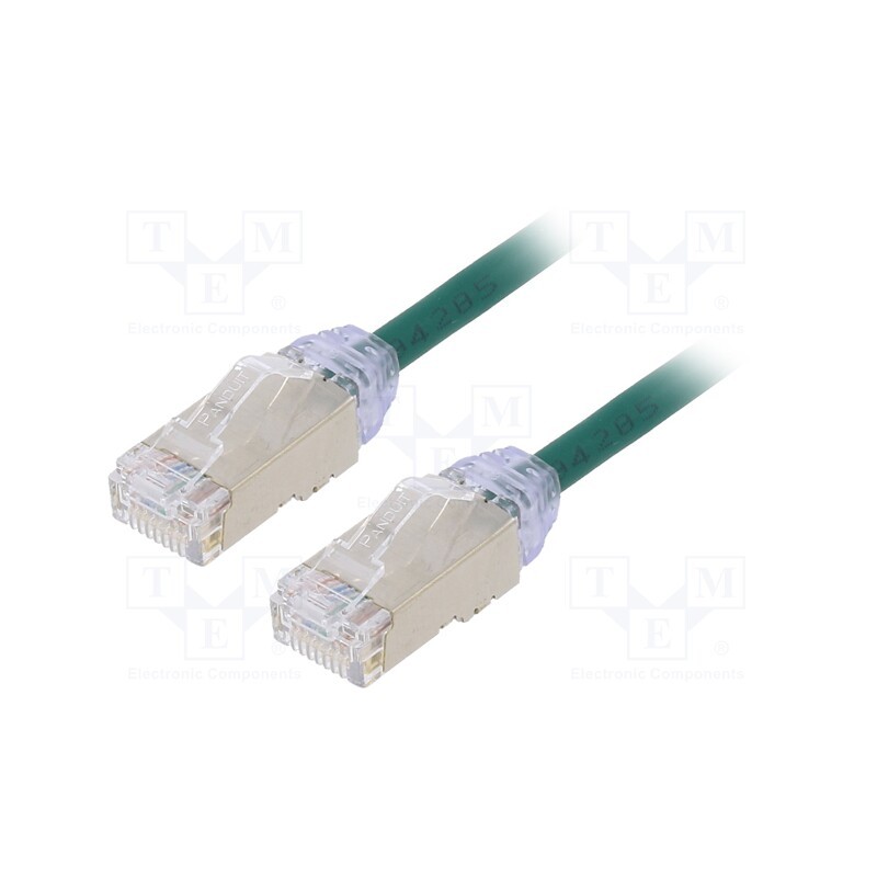 1 pcs x PANDUIT - STP28X0.5MGR - Patch cord, F/UTP,TX6A-28™, 6a, solid, Cu, LSZH, green, 0.5m, 28AWG