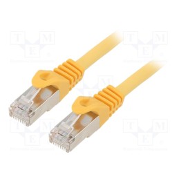 1 pcs x GEMBIRD - PP6A-LSZHCU-Y-5M - Patch cord, S/FTP, 6a, solid, Cu, LSZH, yellow, 5m, 27AWG, Cablexpert
