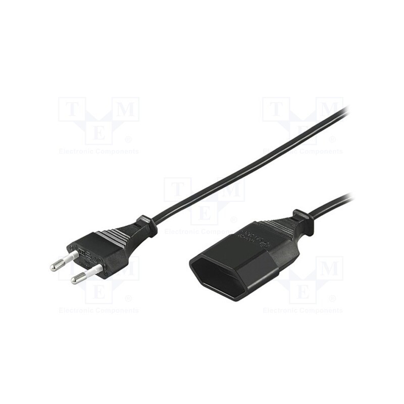 1 pcs x Goobay - 50510 - Extension lead, 2x0.75mm2, Sockets: 1, black, 5m, 2.5A