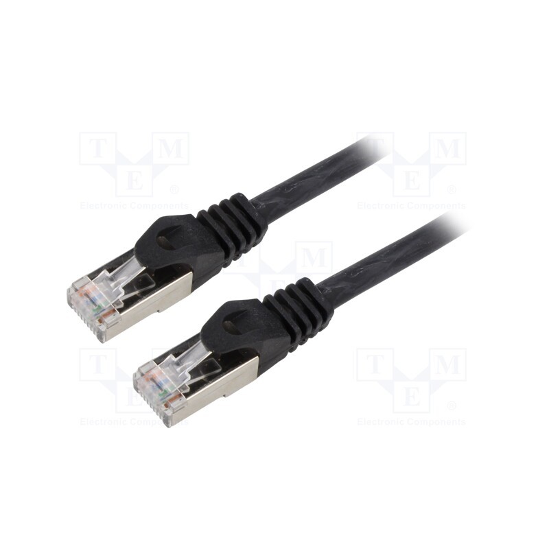 1 pcs x GEMBIRD - PP6A-LSZHCU-BK-15M - Patch cord, S/FTP, 6a, solid, Cu, LSZH, black, 15m, 27AWG, Cablexpert