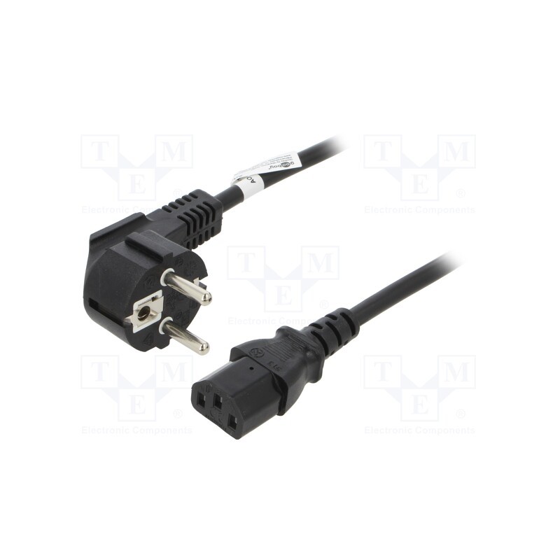 1 pcs x Goobay - 51320 - Cable, CEE 7/7 (E/F) plug angled,IEC C13 female, PVC, 5m, black