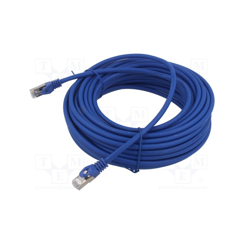 1 pcs x GEMBIRD - PP6A-LSZHCU-B-15M - Patch cord, S/FTP, 6a, solid, Cu, LSZH, blue, 15m, 27AWG, Cablexpert