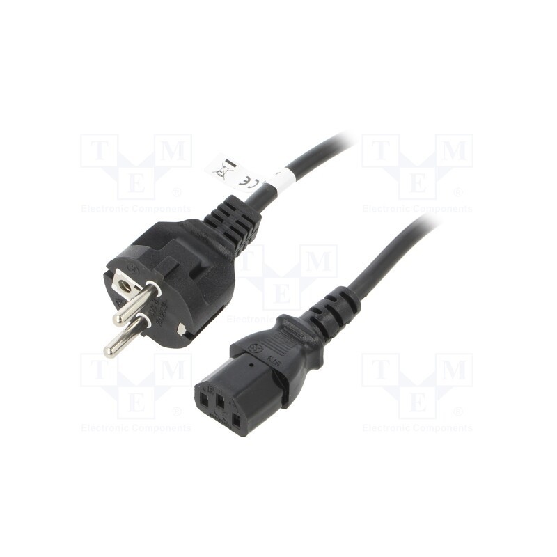 1 pcs x Goobay - 96037 - Cable, IEC C13 female,IEC C14 male, PVC, 5m, black, 10A, 250V