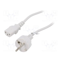 1 pcs x Goobay - 96039 - Cable, IEC C13 female,IEC C14 male, PVC, 2m, white, 10A, 250V