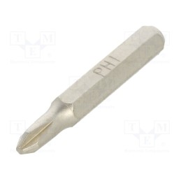 1 pcs x BETA - 12560014 - Screwdriver bit, Phillips, PH1, Overall len: 27mm, Kind: precision