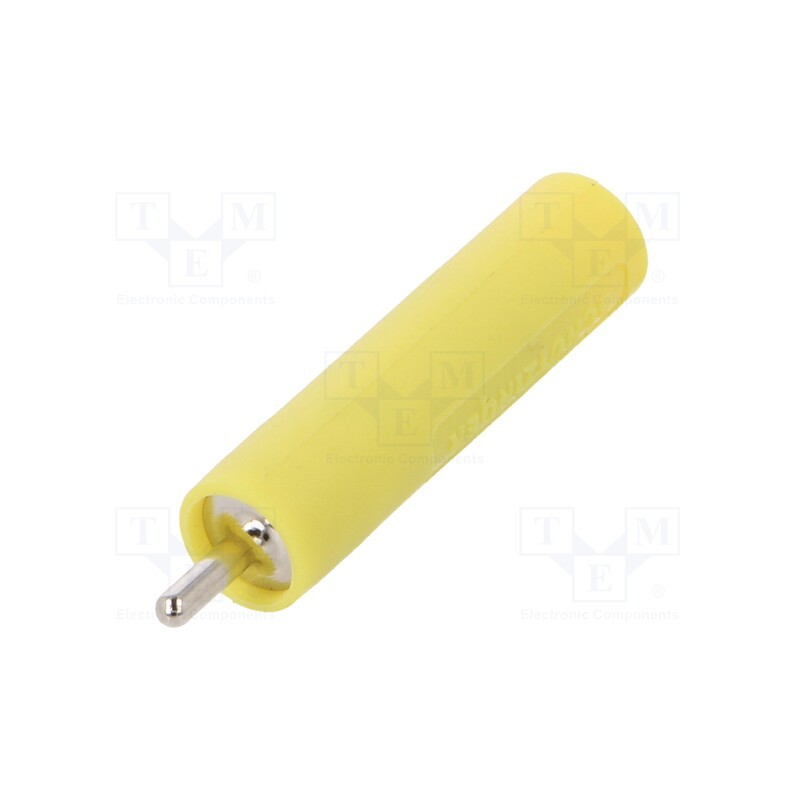1 pcs x SCHu00dcTZINGER - LB 4-1.5 S NI / 5 / GE - Socket, 4mm banana, 20A, 1kV, 1kVAC, 29.5mm, yellow, nickel plated