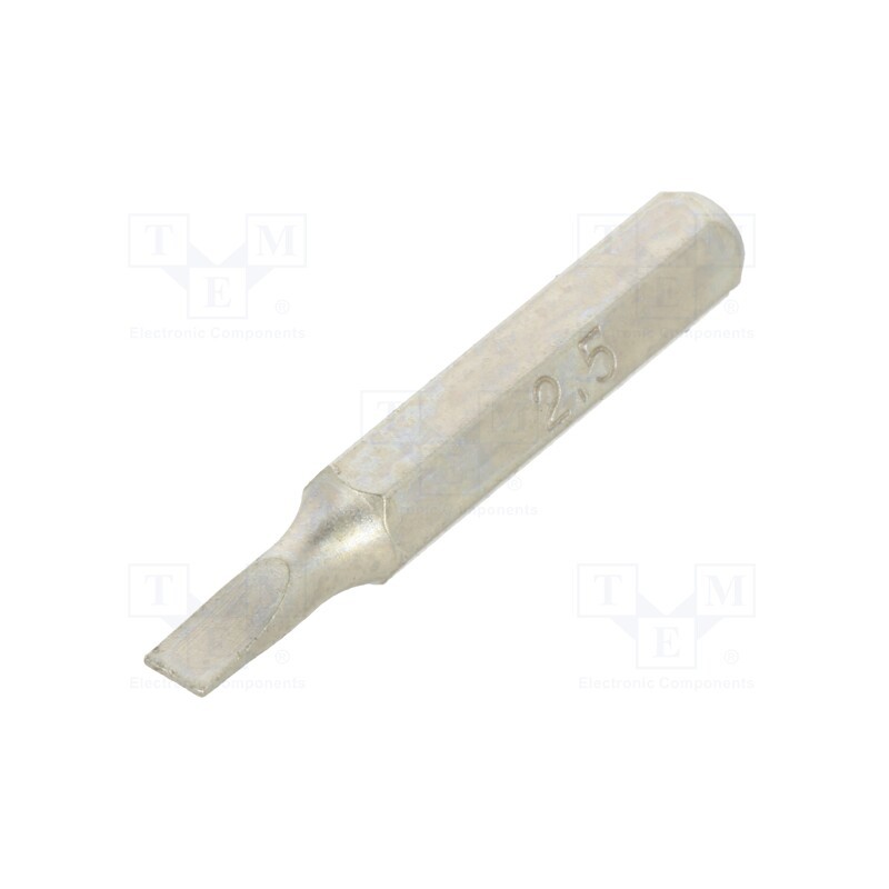 1 pcs x BETA - 12560006 - Screwdriver bit, slot, 2,5x0,4mm, Overall len: 27mm