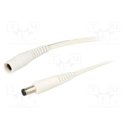 1 pcs x WEST POL - P48-C21-T050-050WH - Cable, 2x0.5mm2, DC 5,5/2,1 socket,DC 5,5/1,7 plug, straight