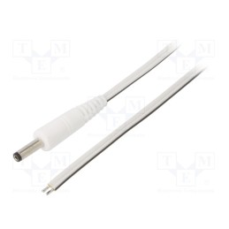 1 pcs x WEST POL - P40-TT-T050-150WH - Cable, 2x0.5mm2, wires,DC 4,0/1,7 plug, straight, white, 1.5m