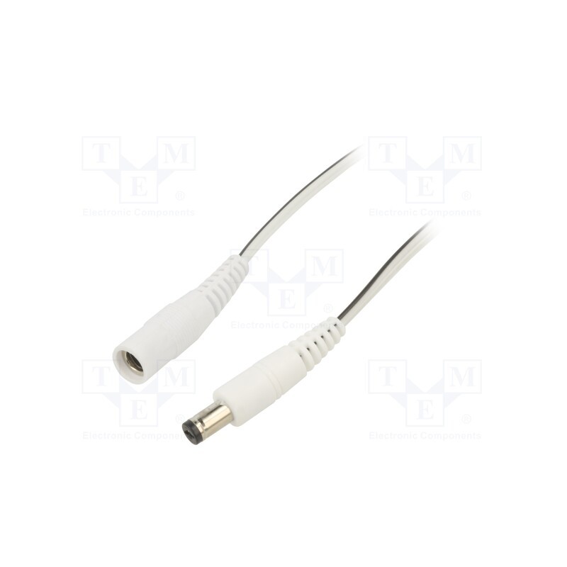 1 pcs x WEST POL - P40-C21-T050-050WH - Cable, 2x0.5mm2, DC 5,5/2,1 socket,DC 4,0/1,7 plug, straight