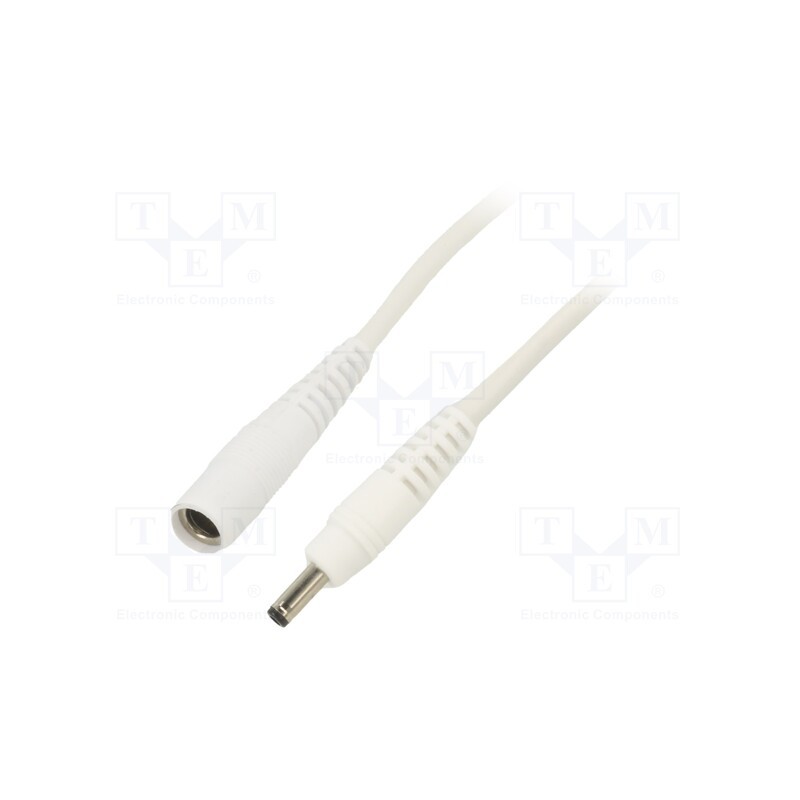 1 pcs x WEST POL - P40-C21-C100-050WH - Cable, 1x1mm2, DC 5,5/2,1 socket,DC 4,0/1,7 plug, straight, 0.5m