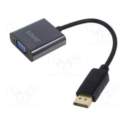 1 pcs x SAVIO - SAVKABELCL-90/B - Converter, DisplayPort 1.1, 0.2m, black, bag