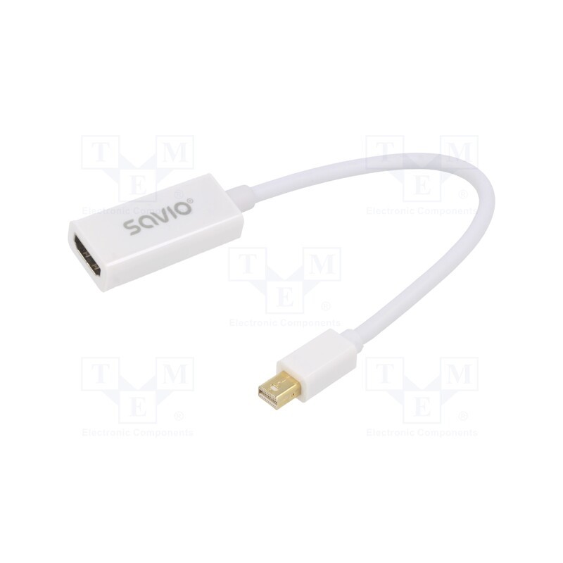 1 pcs x SAVIO - SAVKABELCL-57 - Adapter, DisplayPort 1.1,HDMI 1.4, 0.23m, white