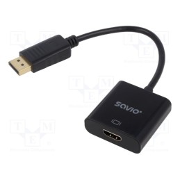 1 pcs x SAVIO - SAVKABELCL-55/B - Adapter, DisplayPort plug,HDMI socket, black, bag
