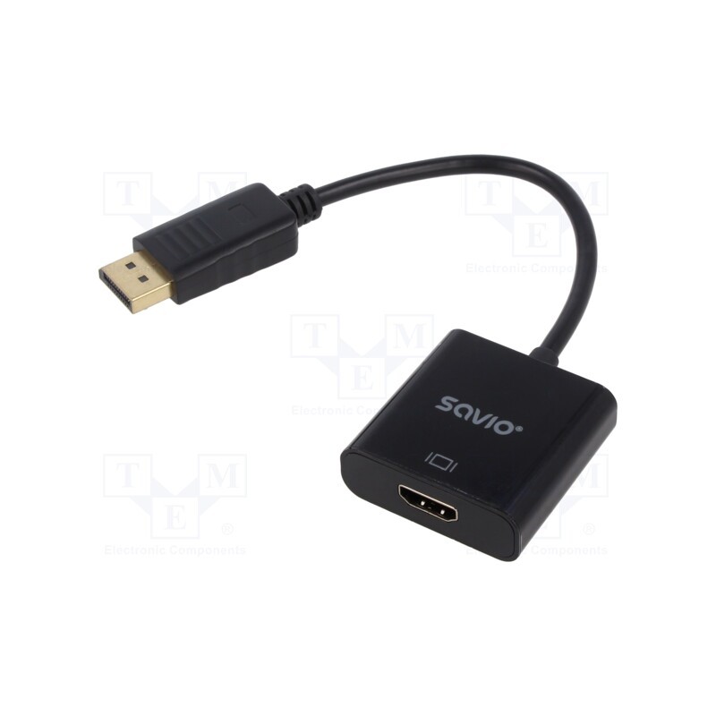 1 pcs x SAVIO - SAVKABELCL-55/B - Adapter, DisplayPort plug,HDMI socket, black, bag