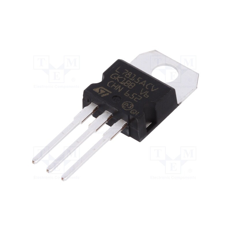 3 pcs x STMicroelectronics - L7815ACV - IC: voltage regulator, linear,fixed, 15V, 1.5A, TO220AB, THT,