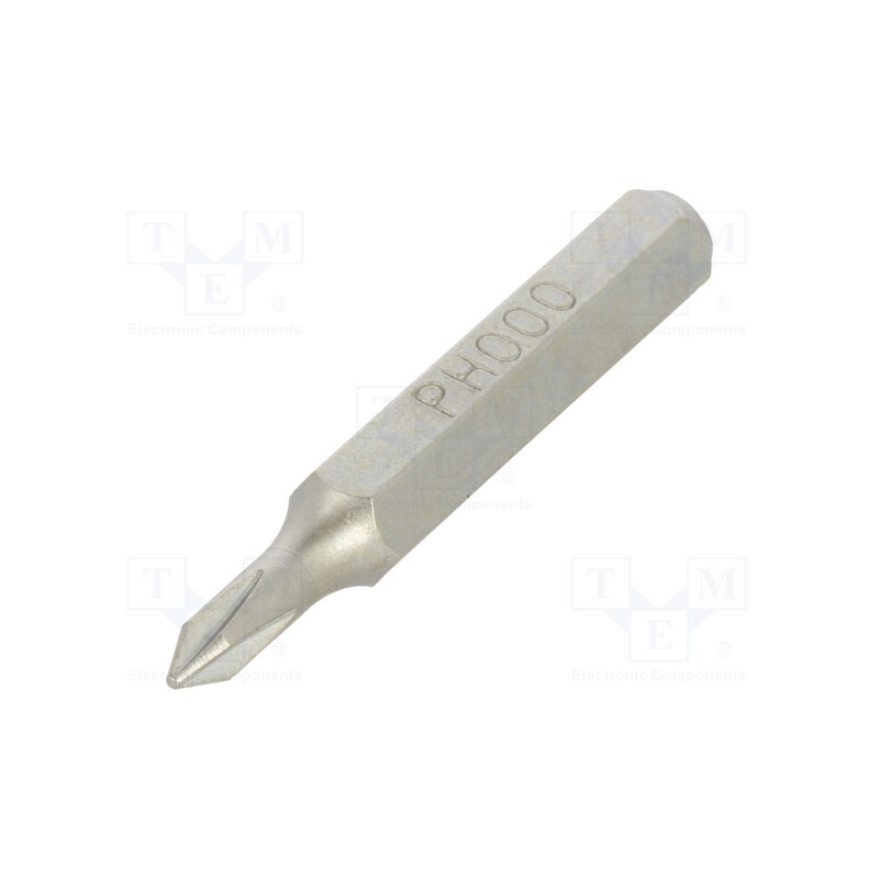 1 pcs x BETA - 12560011 - Screwdriver bit, Phillips, PH000, Overall len: 27mm
