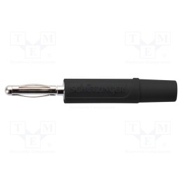 2 pcs x SCHu00dcTZINGER - FK 02 L NI / SW - Plug, 2mm banana, 10A, 33VAC, 70VDC, black, nickel plated, -25÷90°C