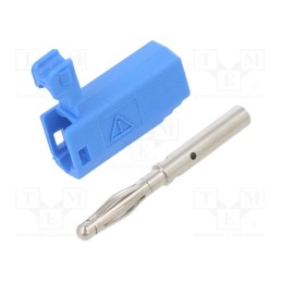 1 pcs x STu00c4UBLI - 22.2617-23 - Plug, 2mm banana, 10A, 30VAC, 60VDC, blue, nickel plated, 0.5mm2