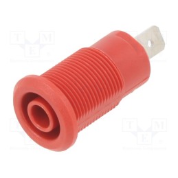 1 pcs x STu00c4UBLI - 49.7031-22 - Socket, 4mm banana, 24A, 1kV, Cutout: Ø12.2mm, red, nickel plated
