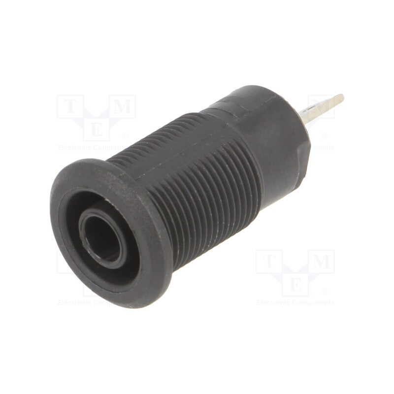 1 pcs x STu00c4UBLI - 49.7031-21 - Socket, 4mm banana, 24A, 1kV, Cutout: Ø12.2mm, black, nickel plated