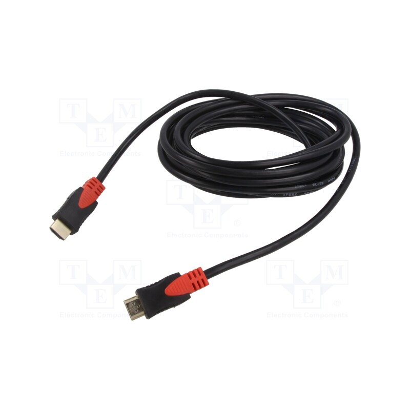 1 pcs x SAVIO - SAVKABELCL-113 - Cable, HDMI 2.0, HDMI plug,both sides, Len: 5m, black, 30AWG