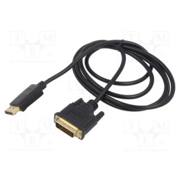 1 pcs x SAVIO - SAVKABELCL-106 - Cable, DisplayPort plug,DVI-D (24+1) plug, Len: 1.8m, black