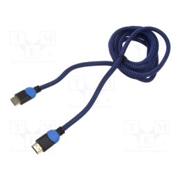 1 pcs x SAVIO - SAVGCL-05 - Cable, HDMI 2.0, HDMI plug,both sides, textile, Len: 3m, 30AWG