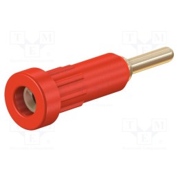 1 pcs x STu00c4UBLI - 23.1012-22 - Socket, 2mm banana, 10A, Overall len: 24.5mm, red, insulated, 60VDC