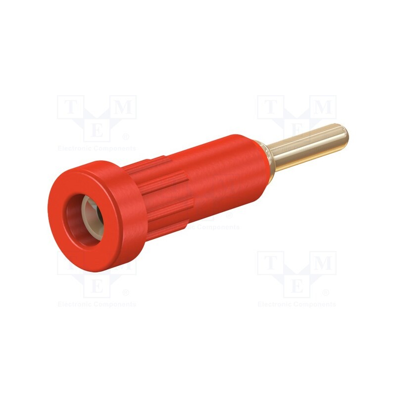 1 pcs x STu00c4UBLI - 23.1012-22 - Socket, 2mm banana, 10A, Overall len: 24.5mm, red, insulated, 60VDC