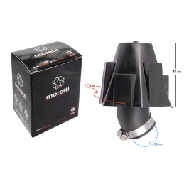 Air filter, sponge cone, 35mm, foldable, with cover